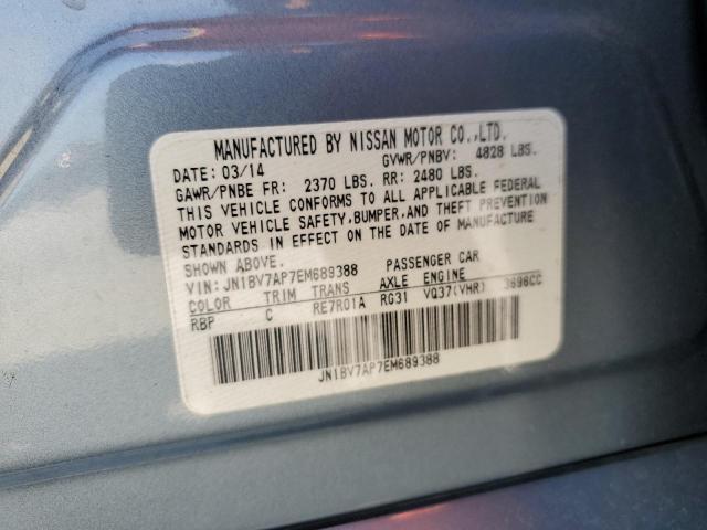 JN1BV7AP7EM689388 - 2014 INFINITI Q50 BASE Կապույտ լուսանկար 12