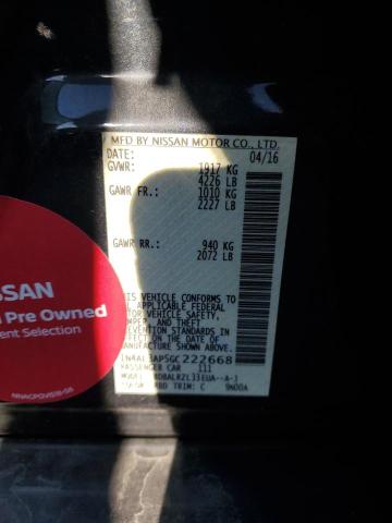 1N4AL3AP5GC222668 - 2016 NISSAN ALTIMA 2.5 CHARCOAL photo 12