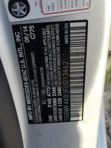 55SWF4KB3FU013462 - 2015 MERCEDES-BENZ C 300 4MATIC SILVER photo 12