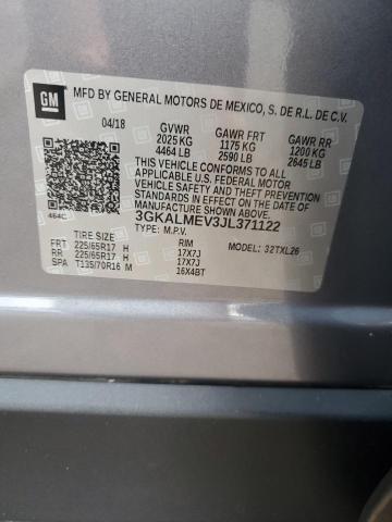 3GKALMEV3JL371122 - 2018 GMC TERRAIN SLE Մոխրագույն լուսանկար 13