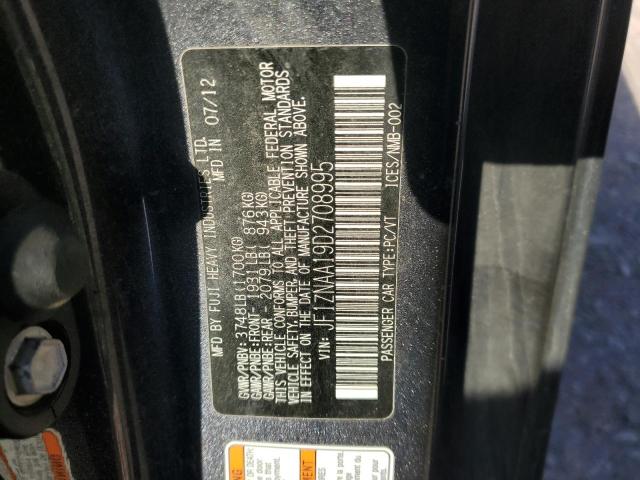 JF1ZNAA19D2708995 - 2013 TOYOTA SCION FR-S შავი ფოტო 12