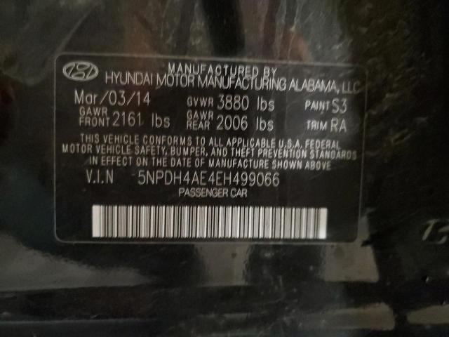 5NPDH4AE4EH499066 - 2014 HYUNDAI ELANTRA SE BLACK photo 12