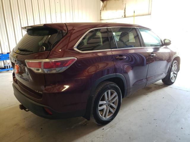 5TDBKRFH0FS098537 - 2015 TOYOTA HIGHLANDER LE BURGUNDY photo 3