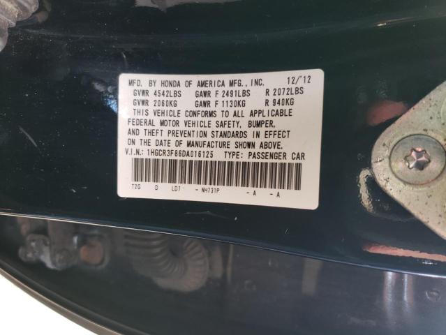 1HGCR3F86DA016125 - 2013 HONDA ACCORD EXL BLACK photo 12