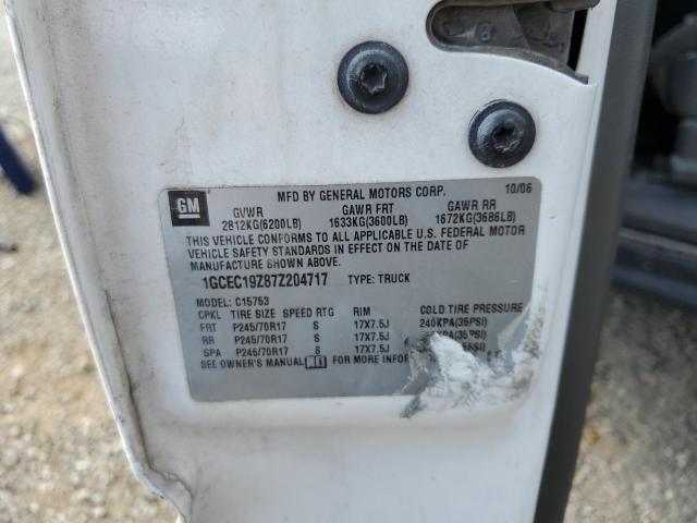 1GCEC19Z87Z204717 - 2007 CHEVROLET SILVERADO C1500 CLASSIC Սպիտակ լուսանկար 13
