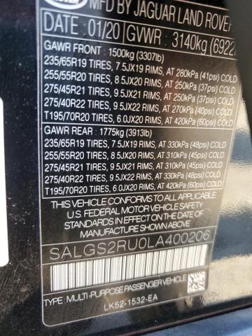 SALGS2RU0LA400206 - 2020 LAND ROVER RANGE ROVE HSE BLACK photo 13