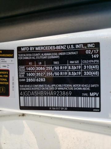 4JGDA5HB9HA923869 - 2017 MERCEDES-BENZ GLE 350 4MATIC WHITE photo 14