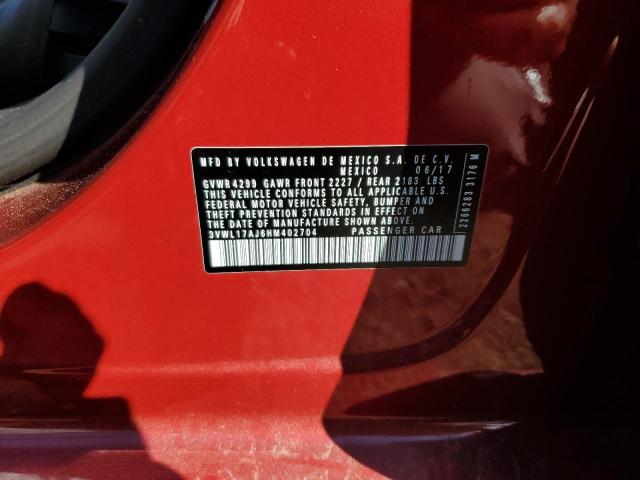 3VWL17AJ6HM402704 - 2017 VOLKSWAGEN JETTA SEL BLACK photo 12