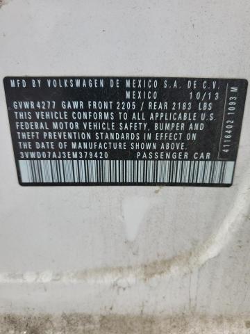 3VWD07AJ3EM379420 - 2014 VOLKSWAGEN JETTA SE WHITE photo 13