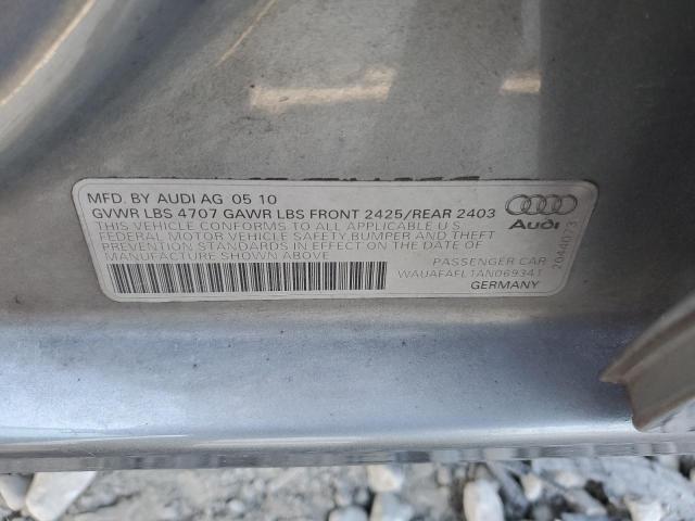 WAUAFAFL1AN069341 - 2010 AUDI A4 PREMIUM SILVER photo 12