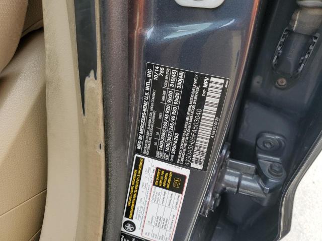 4JGDA5HB5FA503040 - 2015 MERCEDES-BENZ ML 350 4MATIC GRAY photo 13