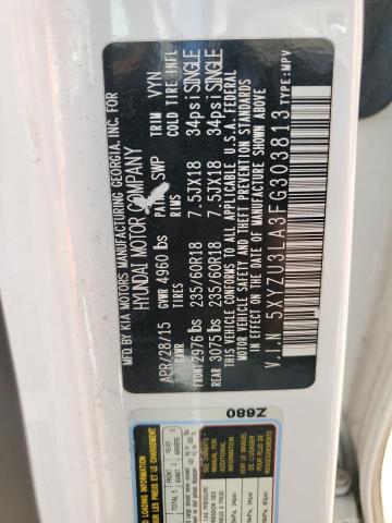 5XYZU3LA3FG303813 - 2015 HYUNDAI SANTA FE S WHITE photo 14