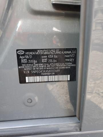 5NPEG4JAXMH127699 - 2021 HYUNDAI SONATA SE GRAY photo 12