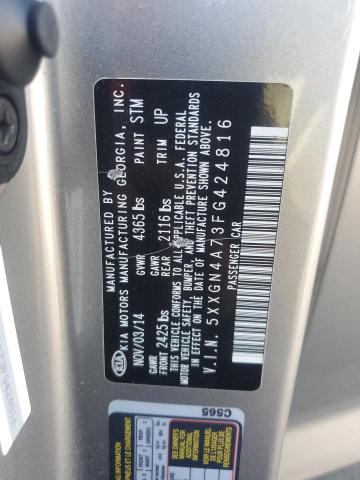 5XXGN4A73FG424816 - 2015 KIA OPTIMA EX Күміс фото 12