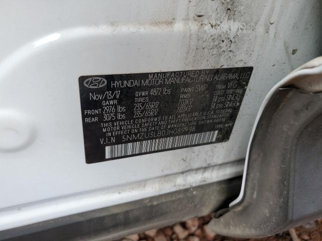 5NMZU3LB0JH089998 - 2018 HYUNDAI SANTA FE S أبيض صورة 13