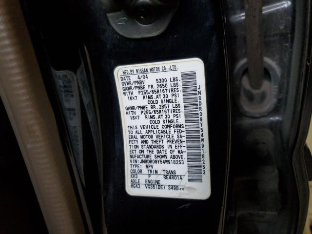 JN8DR09Y54W918253 - 2004 NISSAN PATHFINDER LE 黑色 照片 13