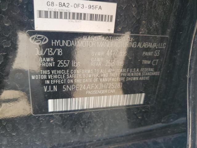 5NPE24AFXJH725281 - 2018 HYUNDAI SONATA SE BLACK photo 12