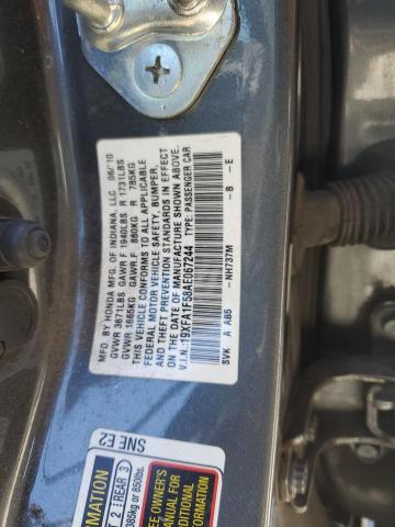 19XFA1F58AE067244 - 2010 HONDA CIVIC LX Մոխրագույն լուսանկար 12