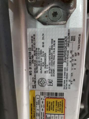 3FA6P0H9XDR333424 - 2013 FORD FUSION SE SILVER photo 12
