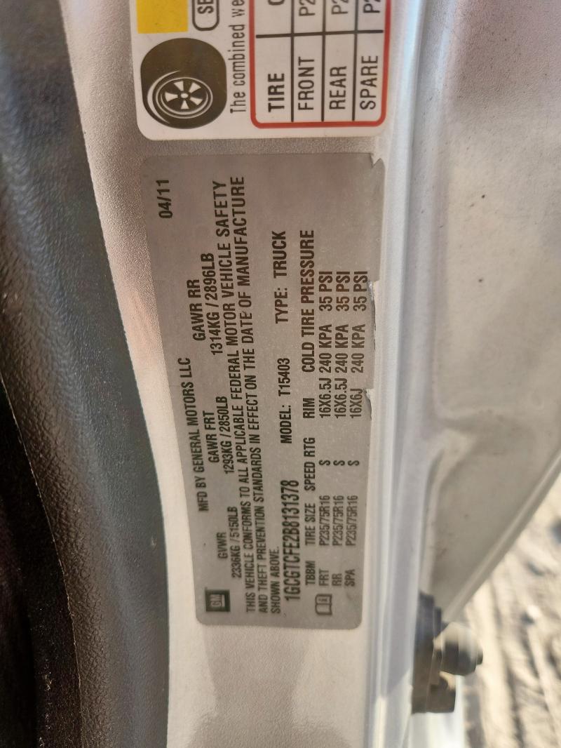 1GCGTCFE2B8131378 - 2011 CHEVROLET COLORADO LT SILVER photo 13