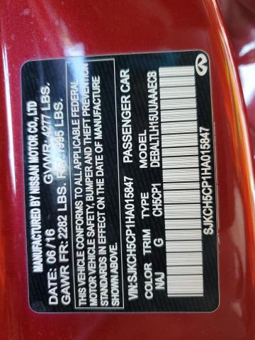 SJKCH5CP1HA015847 - 2017 INFINITI QX30 BASE Bordo foto 12