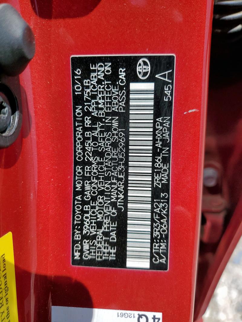 JTNKARJE3HJ529691 - 2017 TOYOTA COROLLA IM RED photo 14