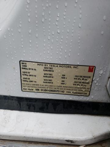5YJSA1CN6DFP21143 - 2013 TESLA MODEL S Սպիտակ լուսանկար 12