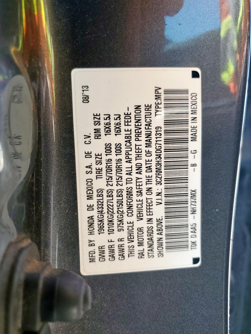 3CZRM3H34DG711319 - 2013 HONDA CR-V LX GRAY photo 14