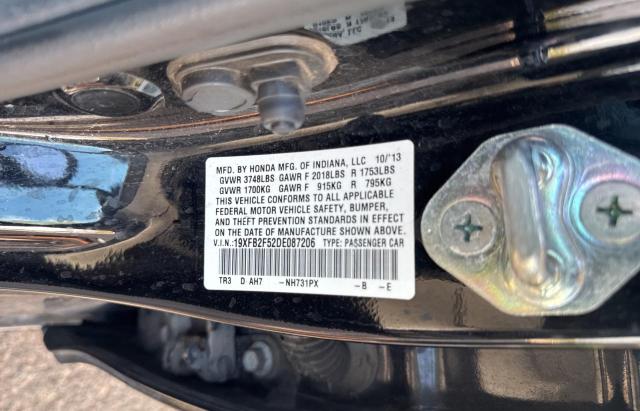 19XFB2F52DE087206 - 2013 HOND CIVIC LX BLACK photo 10