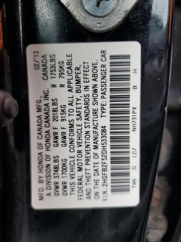 2HGFB2F52DH533084 - 2013 HONDA CIVIC LX BLACK photo 13