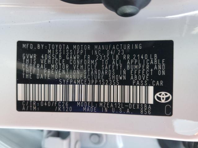 5YFP4MCE3PP152355 - 2023 TOYOTA COROLLA SE Ağ foto 12