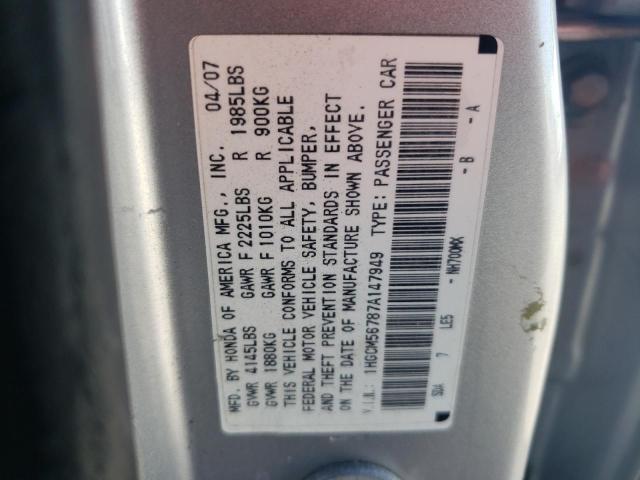 1HGCM56787A147949 - 2007 HONDA ACCORD EX SILVER photo 12