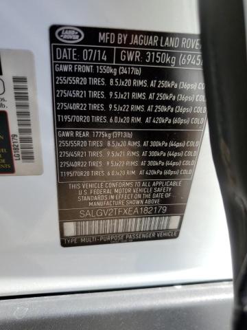 SALGV2TFXEA182179 - 2014 LAND ROVER RANGE ROVE AUTOBIOGRAPHY WHITE photo 13