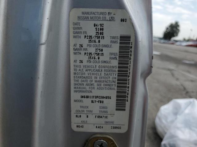 1N6SD11Y3PC304856 - 1993 NISSAN TRUCK SHORT WHEELBASE SILVER photo 12