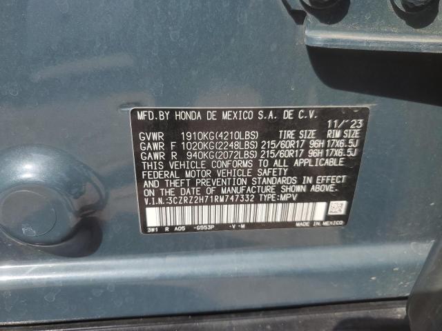 3CZRZ2H71RM747332 - 2024 HONDA HR-V EXL Verde foto 12