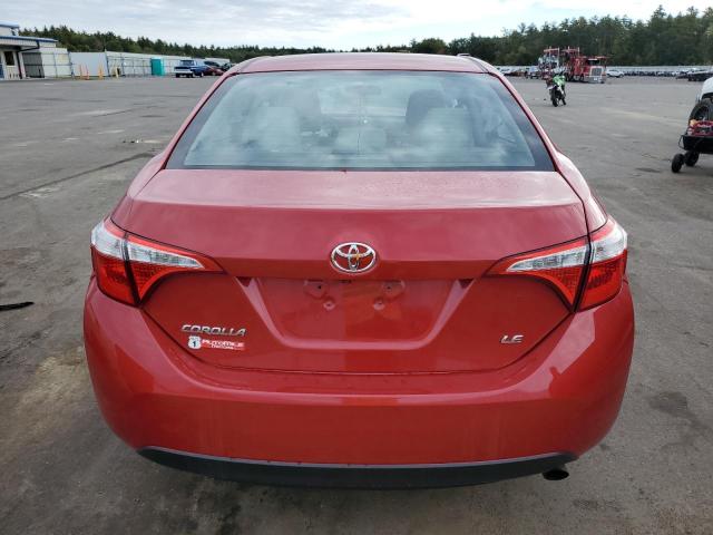 2T1BURHE5EC009727 - 2014 TOYOTA COROLLA L RED photo 6