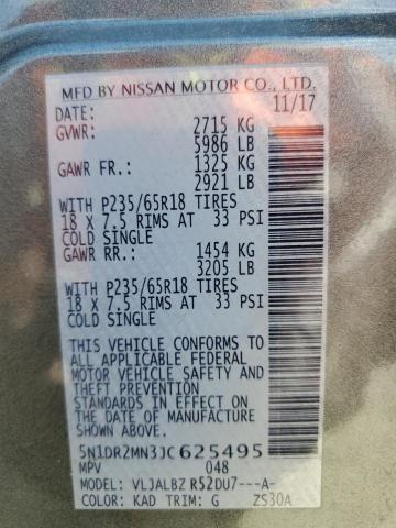 5N1DR2MN3JC625495 - 2018 NISSAN PATHFINDER S ვერცხლისფერი ფოტო 13