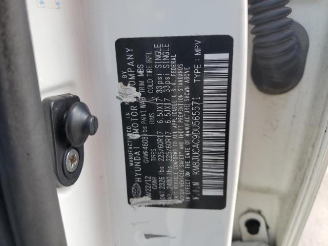 KM8JUCAC9DU565571 - 2013 HYUNDAI TUCSON GLS WHITE photo 13