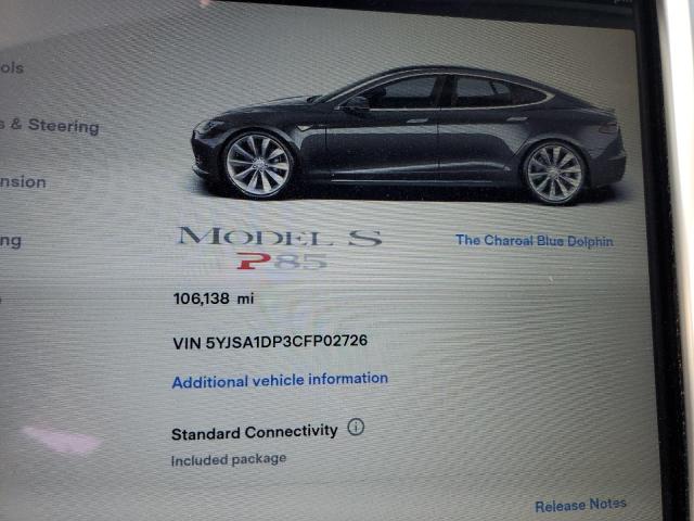 5YJSA1DP3CFP02726 - 2012 TESLA MODEL S Մոխրագույն լուսանկար 9