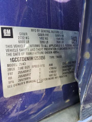 1GCGTDEN8H1253056 - 2017 CHEVROLET COLORADO Z71 BLUE photo 13