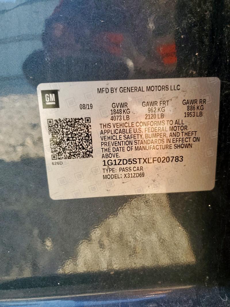 1G1ZD5STXLF020783 - 2020 CHEVROLET MALIBU LT BLACK photo 13