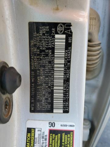 2T1BURHE8FC345261 - 2015 TOYOTA COROLLA L SILVER photo 12