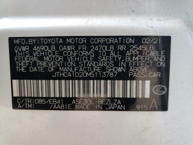 JTHCA1D20M5113787 - 2021 LEXUS IS 300 WHITE photo 13