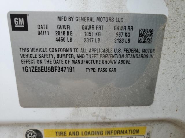 1G1ZE5EU9BF347191 - 2011 CHEVROLET MALIBU LTZ თეთრი ფოტო 12