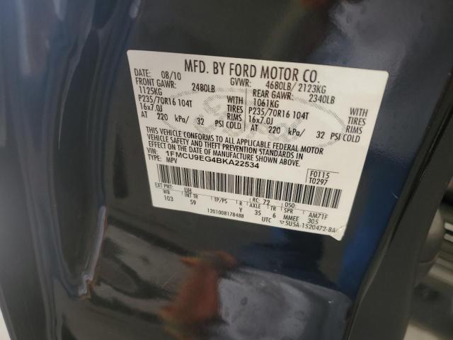 1FMCU9EG4BKA22534 - 2011 FORD ESCAPE LIMITED Negro foto 13