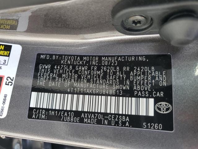 4T1T11AK6RU848613 - 2024 TOYOTA CAMRY SE NIGHT SHADE GRAY photo 13