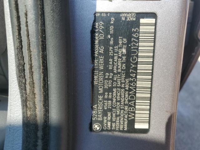 WBADM6347YGU12763 - 2000 BMW 5 SERIES I AUTOMATIC TAN photo 12