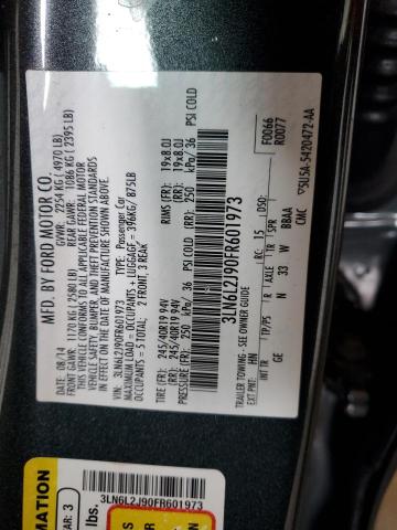 3LN6L2J90FR601973 - 2015 LINCOLN MKZ GRAY photo 12