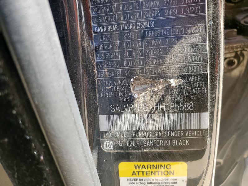 SALVP2BGXHH185588 - 2017 LAND ROVER RANGE ROVE SE BLACK photo 13