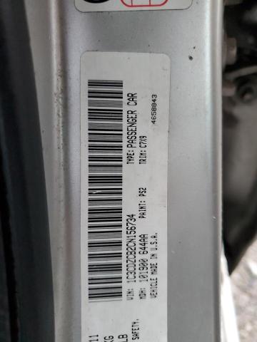 1C3CDZCB2CN156734 - 2012 DODGE AVENGER SXT ვერცხლისფერი ფოტო 12